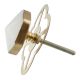 White Hexagon Stone Cabinet Brass Knobs
